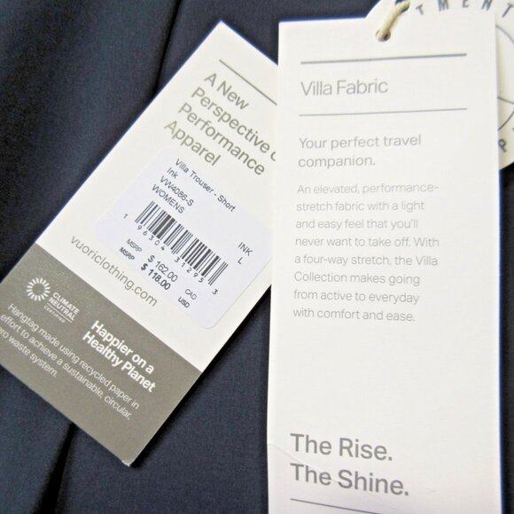 NWT Vuori VW4086 Villa Trouser in Ink Pleated Lightweight Wide Leg Pants L Short - Picture 3 of 5